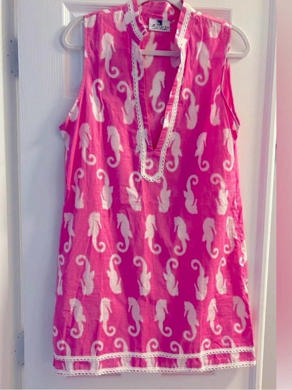 Malabar Bay Women’s Pink Seahorse Print Mini Dress